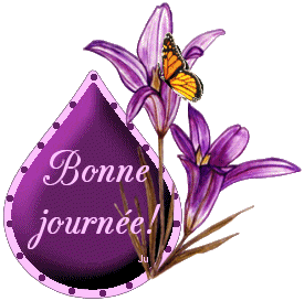 Gif bonne journée fleurs et papillon